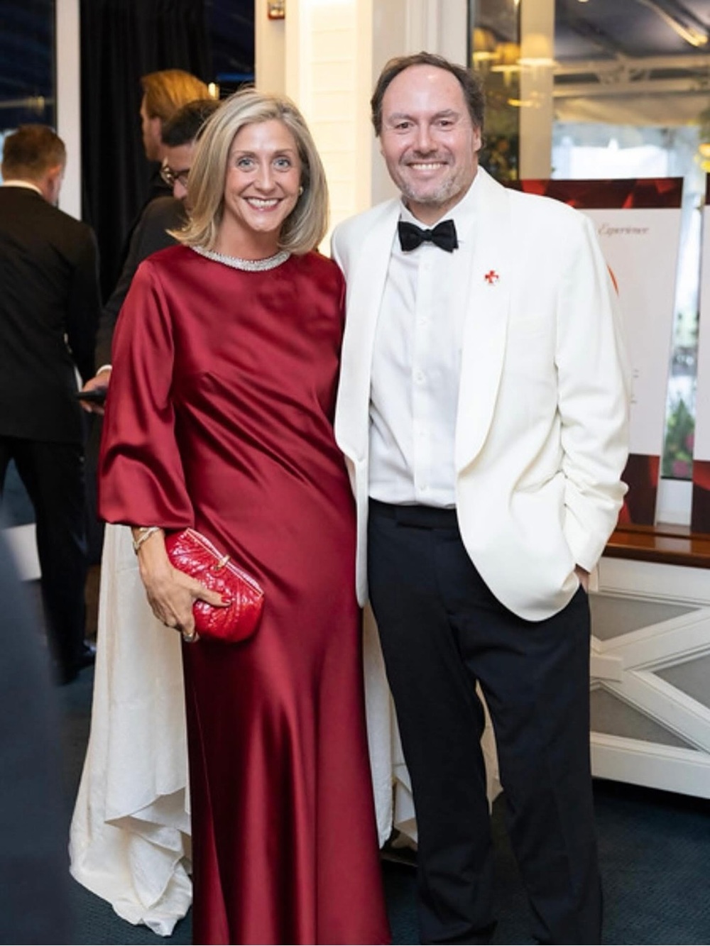 Mac Duggal Red Satin Midi Dress with Balloon Sleeves - Picture 9 of 10